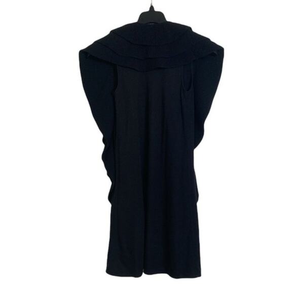 Alice + Olivia ANGORA CASHMERE Size M Cardigan Sweater Vest BLACK Ruffles $500 - Picture 4 of 11